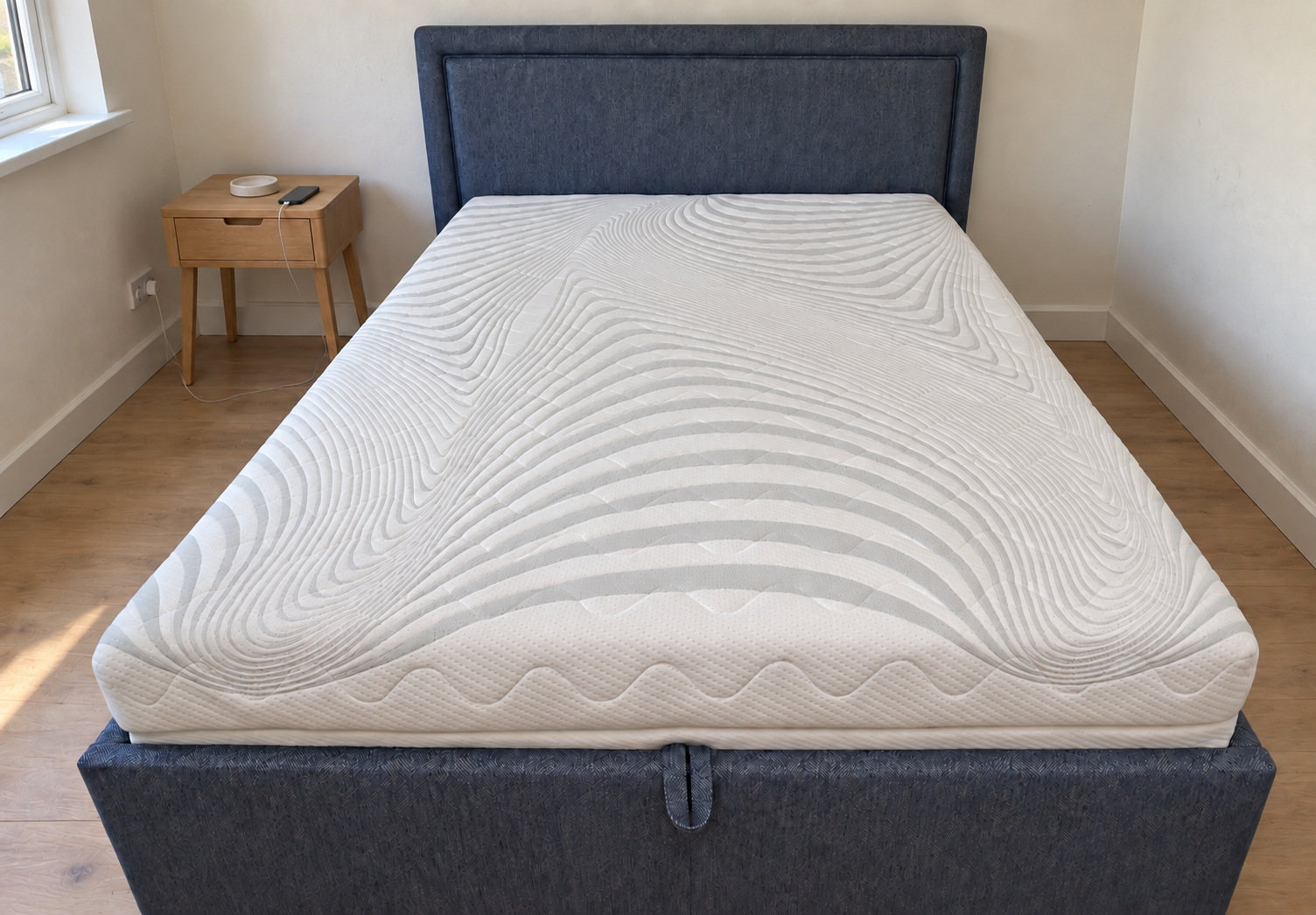Discoloured mattress restored in Rotherham, before professional cleaning