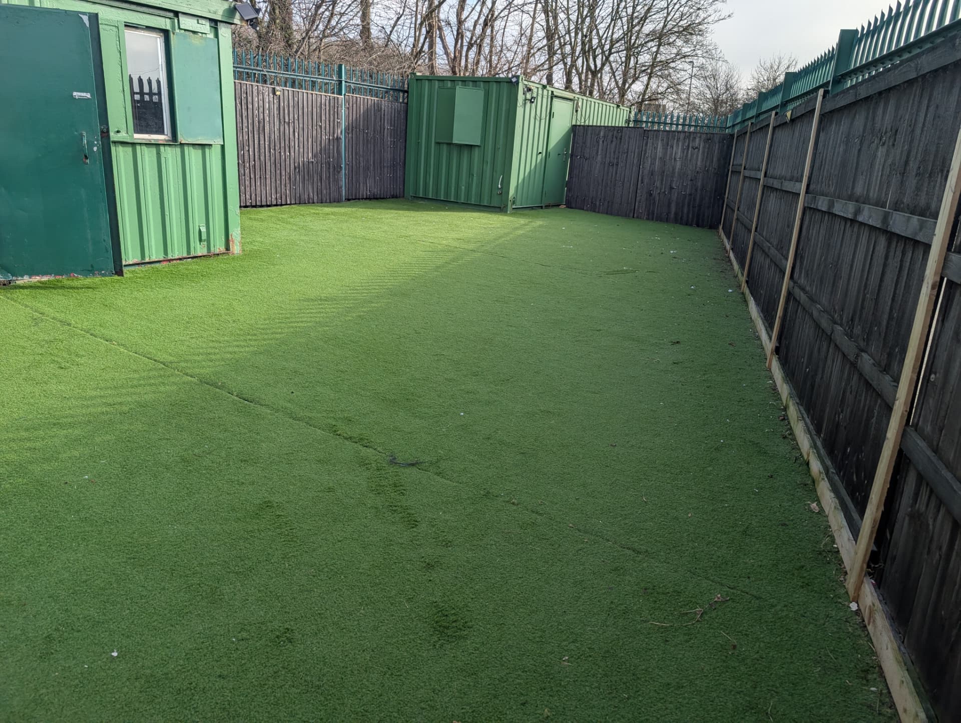 Artificial grass deep clean, Rotherham garden, before professional cleaning