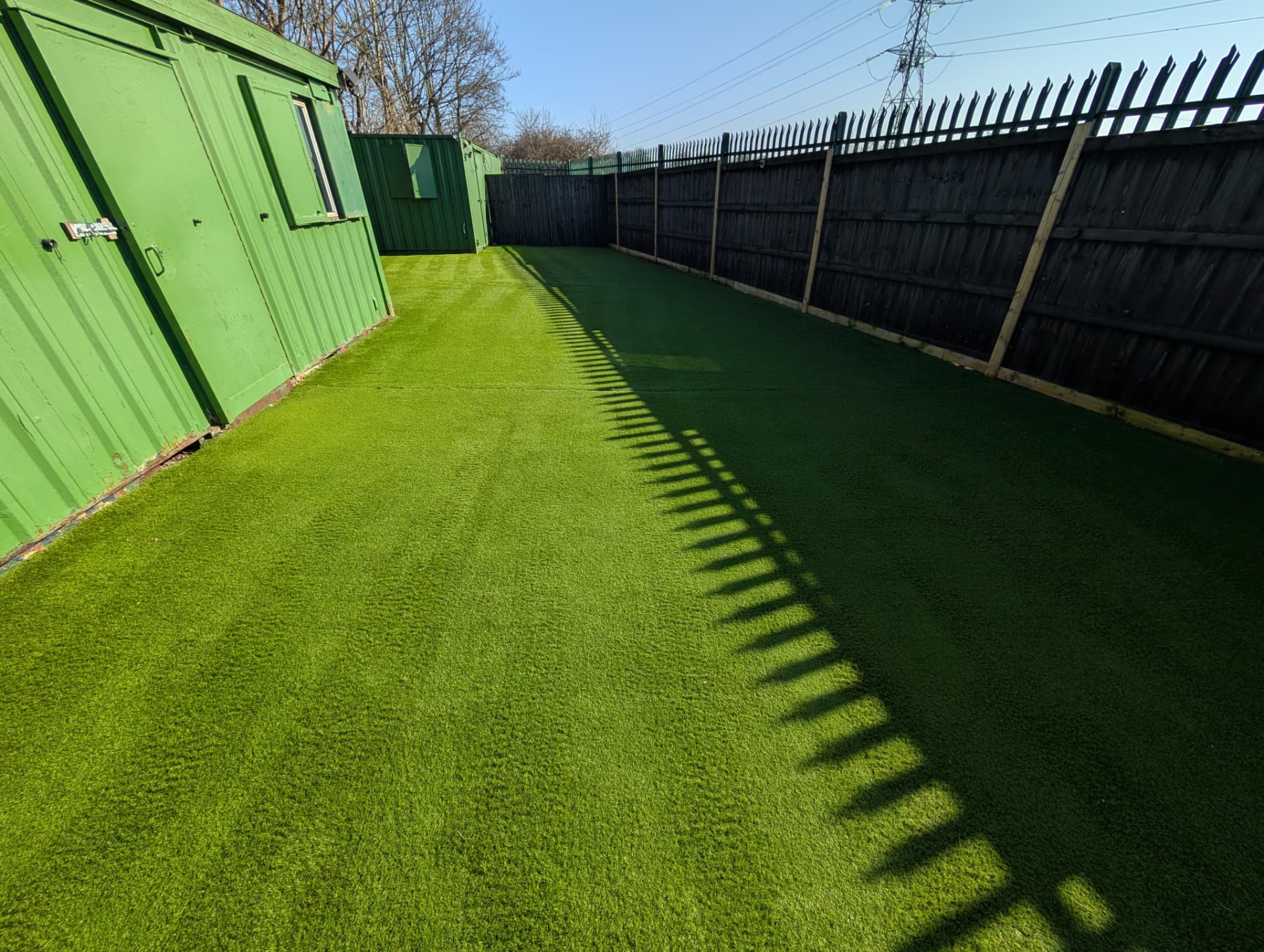 Artificial grass deep clean, Rotherham garden, after professional cleaning