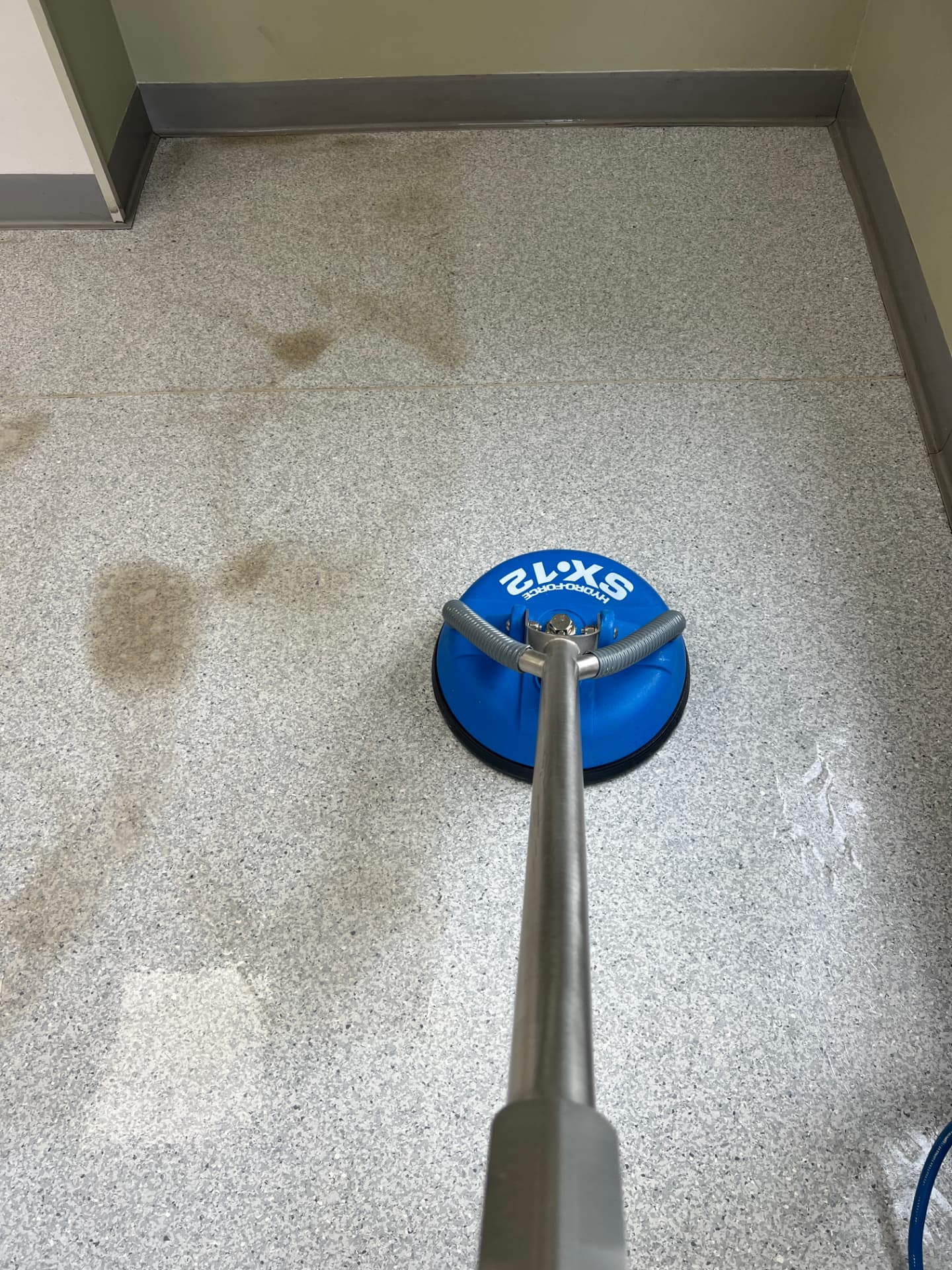 Safety floor in Rotherham before and after professional cleaning, before professional cleaning