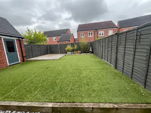 Artificial lawn restoration, Rotherham, before professional cleaning